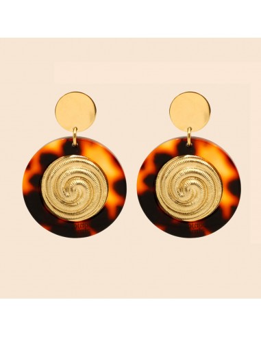 Boucles d'oreilles GRACE Ecailles Marrons Les magasins à Paris