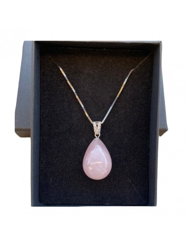 Pendentif " goutte quartz rose " meilleur choix