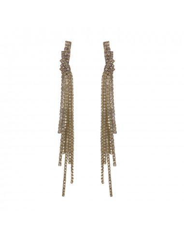 BOUCLES D'OREILLES CHAINES STRASS Paris Déstockage Promo