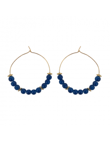 BOUCLES D'OREILLES PERLES BLEU pas chere