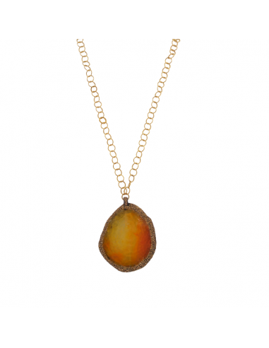 COLLIER PIERRE AGATE BICOLORE ou a consommer sur place