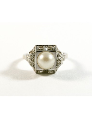 Bague platine, perle et diamant * votre