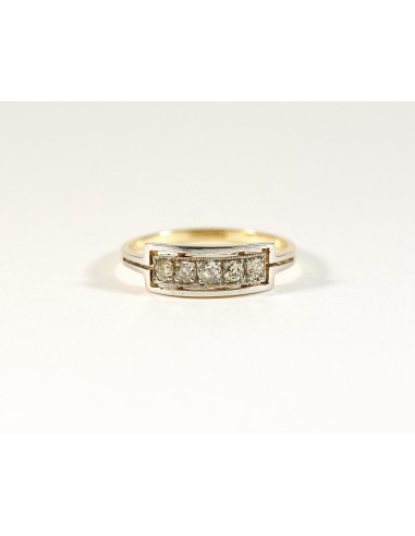 Bague bandeau or jaune et diamant en stock