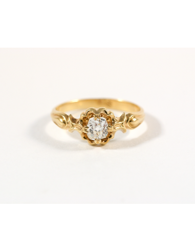 Solitaire or jaune et diamant taille ancienne vous aussi creer 