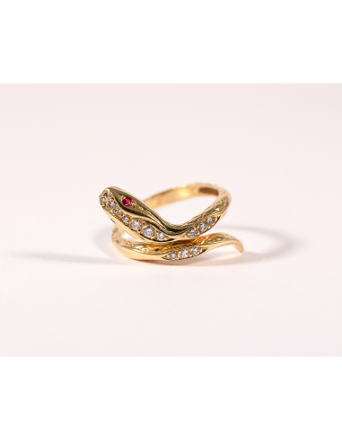 Bague serpent or jaune diamant et rubis Comparez et commandez 