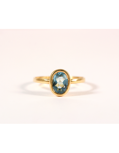 Bague or jaune et pierre bleue chez Cornerstreet bien 