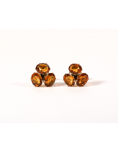 Paire de clous d'oreilles or et citrine vente chaude votre 