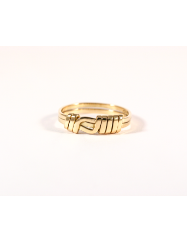 Bague noeud plat or jaune commande en ligne