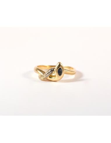 Bague serpent or jaune et saphir online